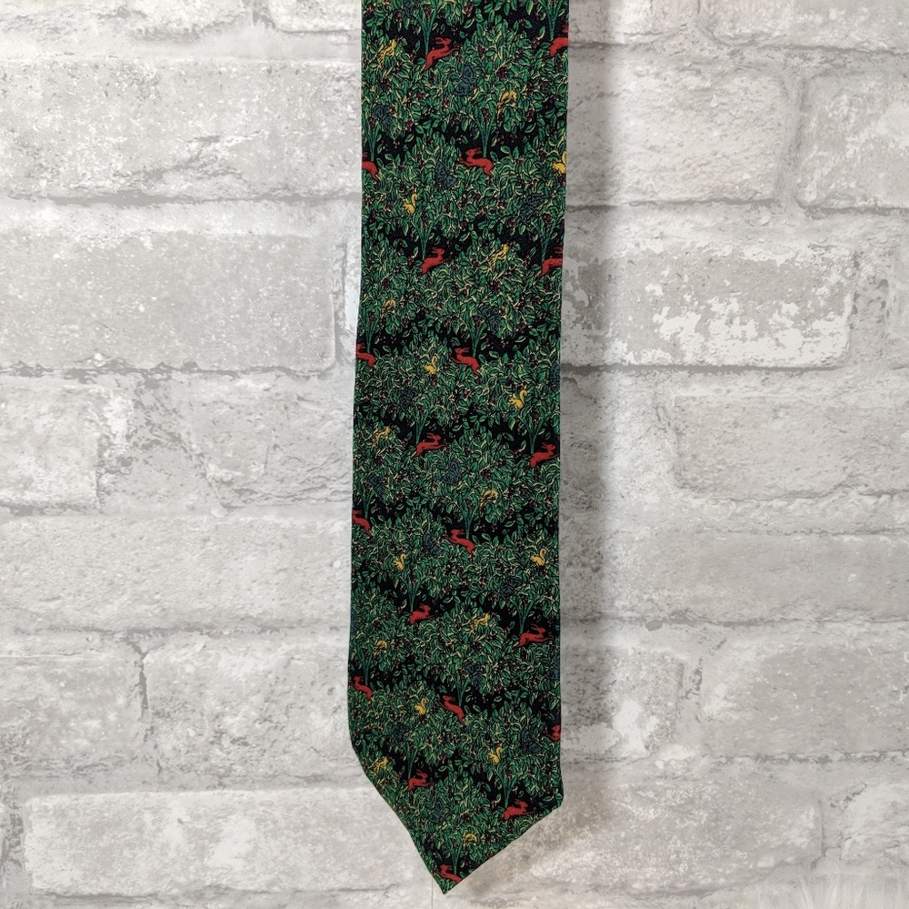 Christian Dior green silk tie men's